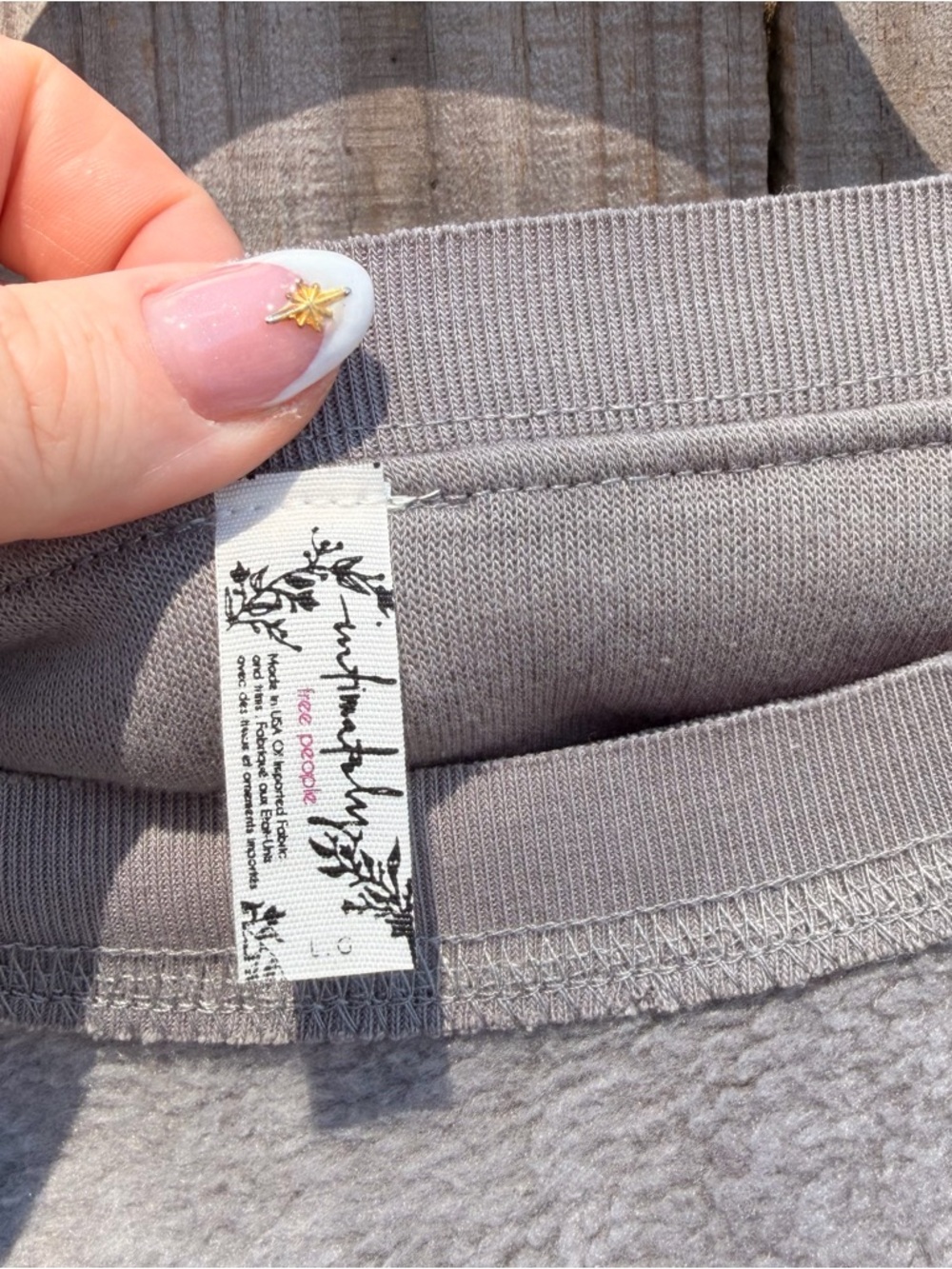 Free People Relaxed Scoopneck Sweatshirt in Light Gray Size Large - Picture 2 of 4